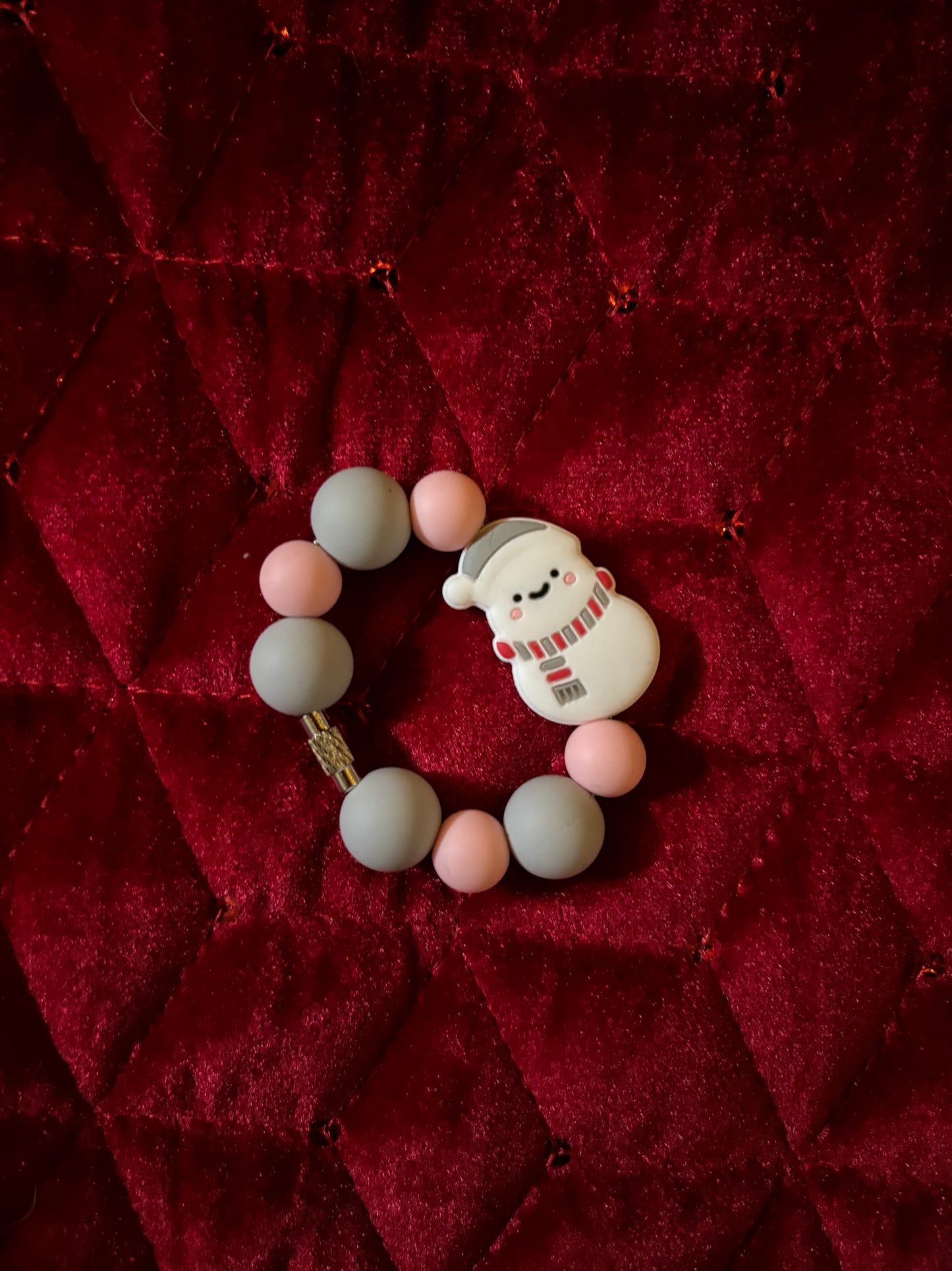 Pink Snowman Cup Charm