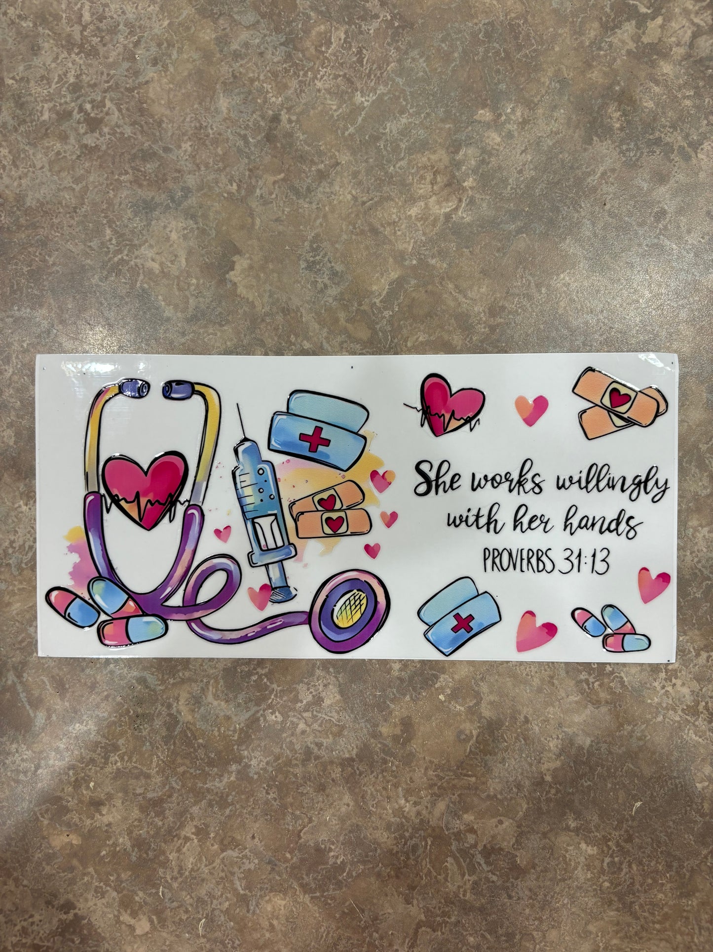 Proverbs 31:13 Nurse Cup wrap