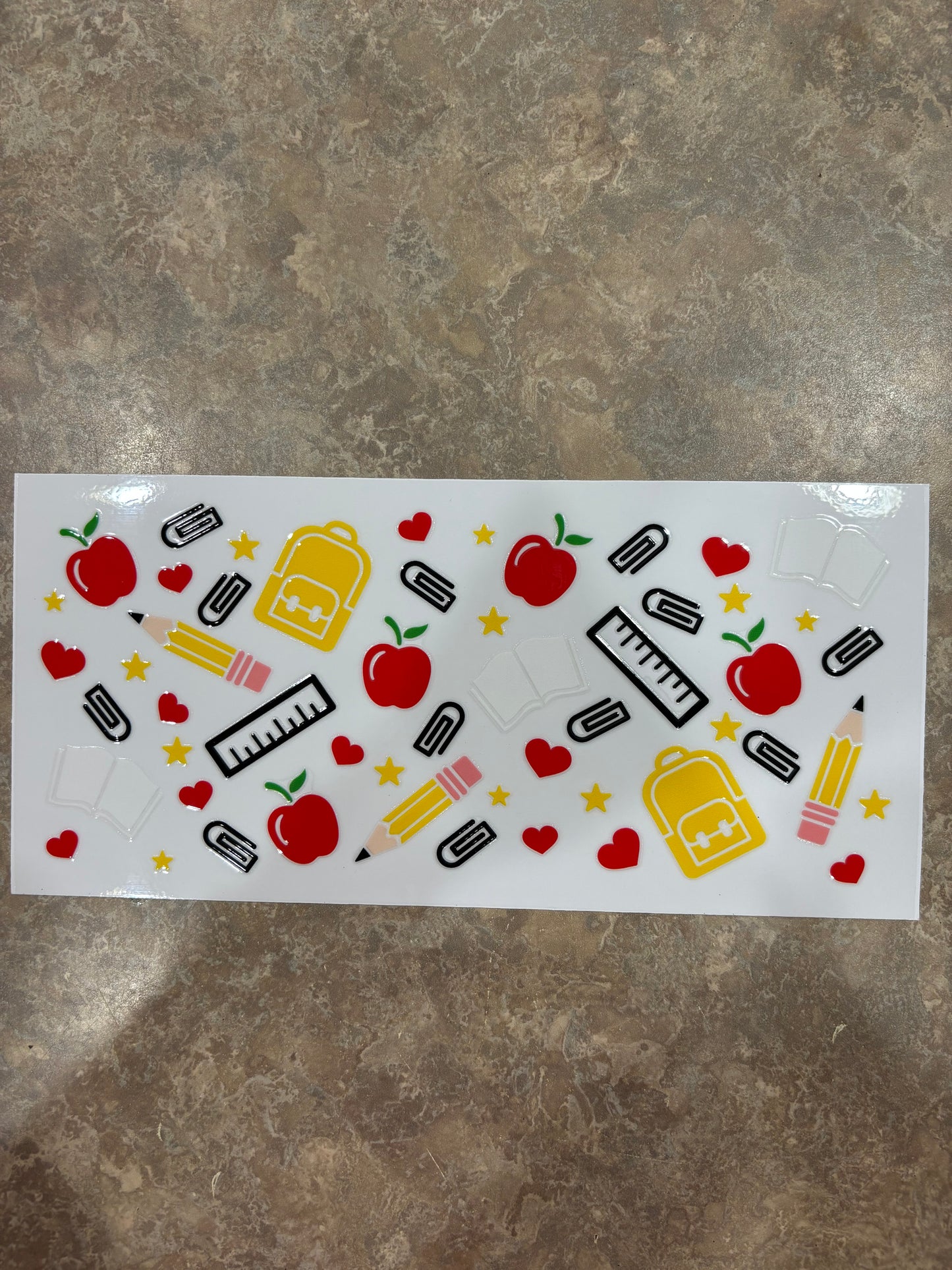 School Supplies Cup Wrap