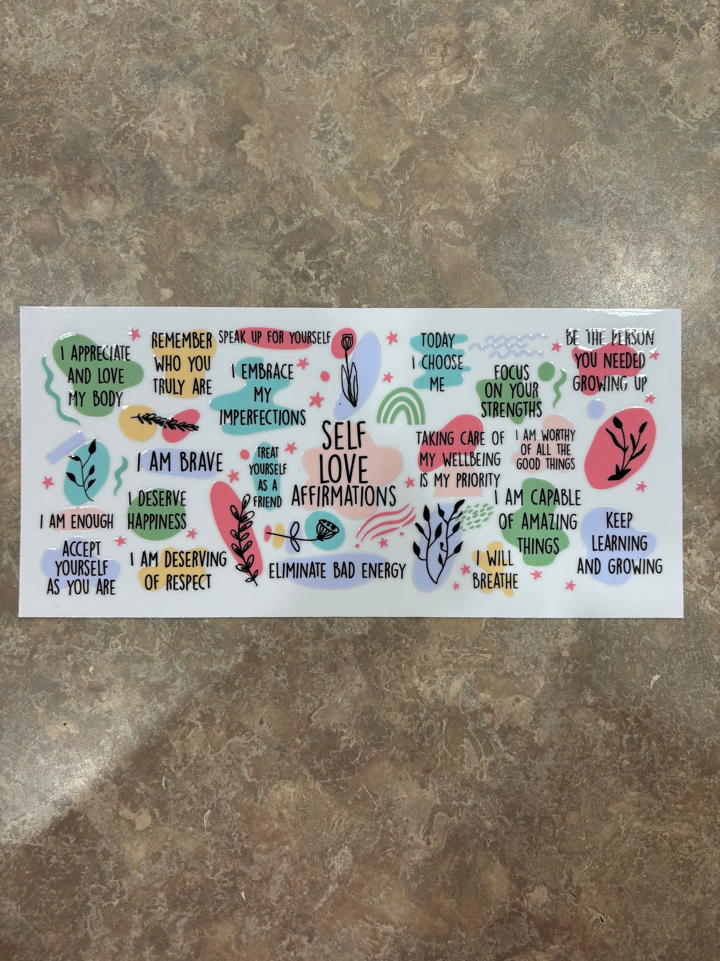 self Love Affirmations Cup Wrap