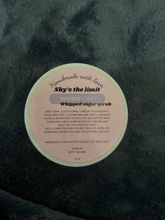 Birthday cake whipped sugar scrub