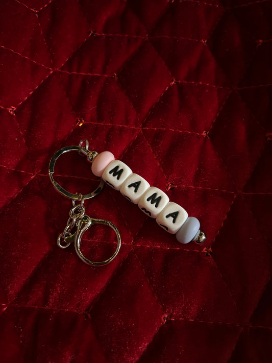 Blue and Pink Mama Keychain