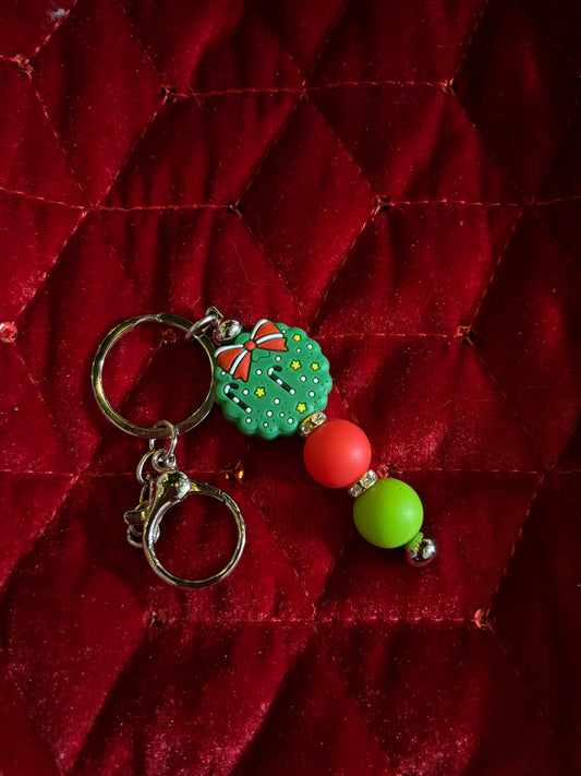 Green Wreath Keychain