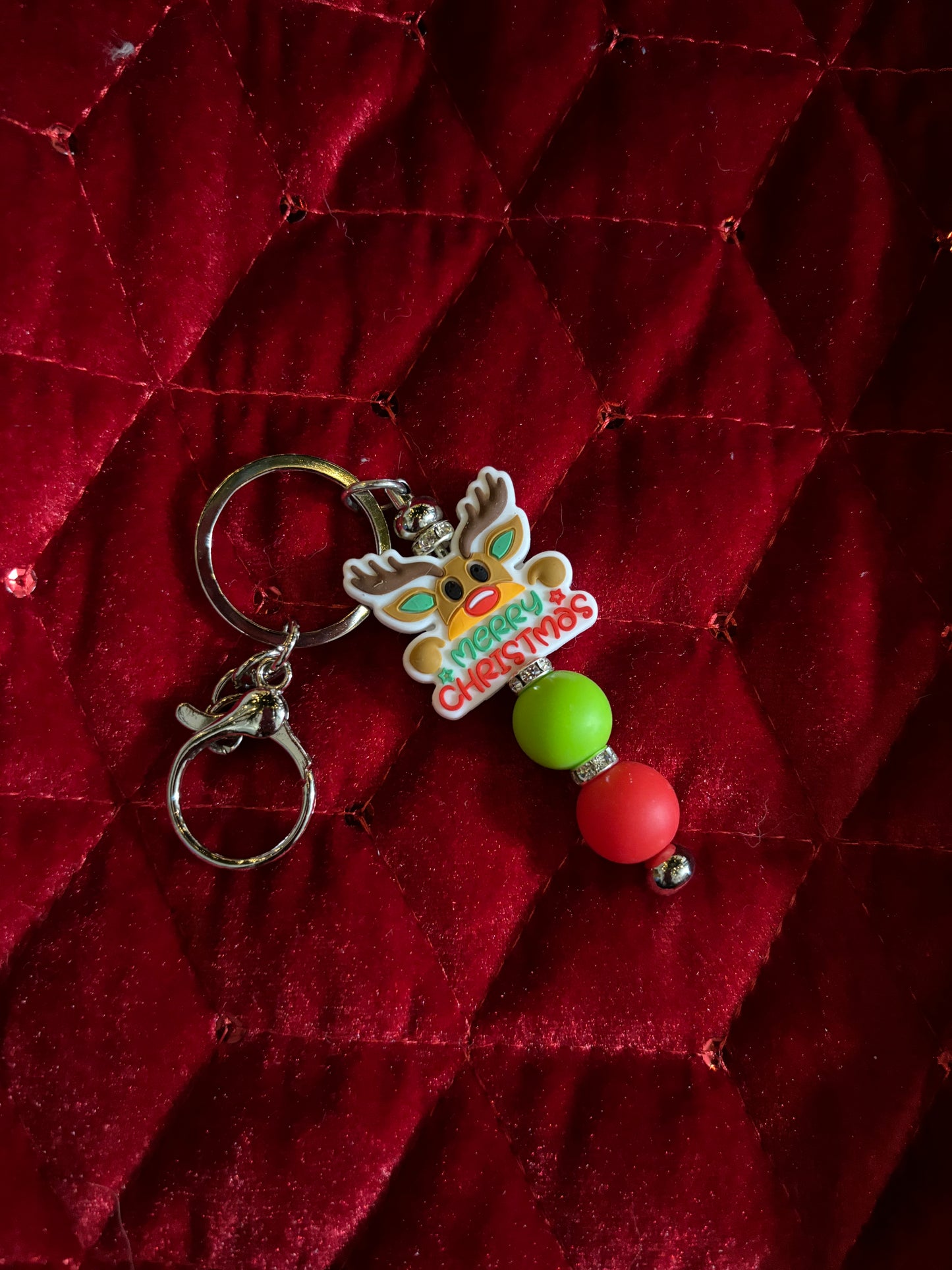 Merry Christmas Deer Keychain