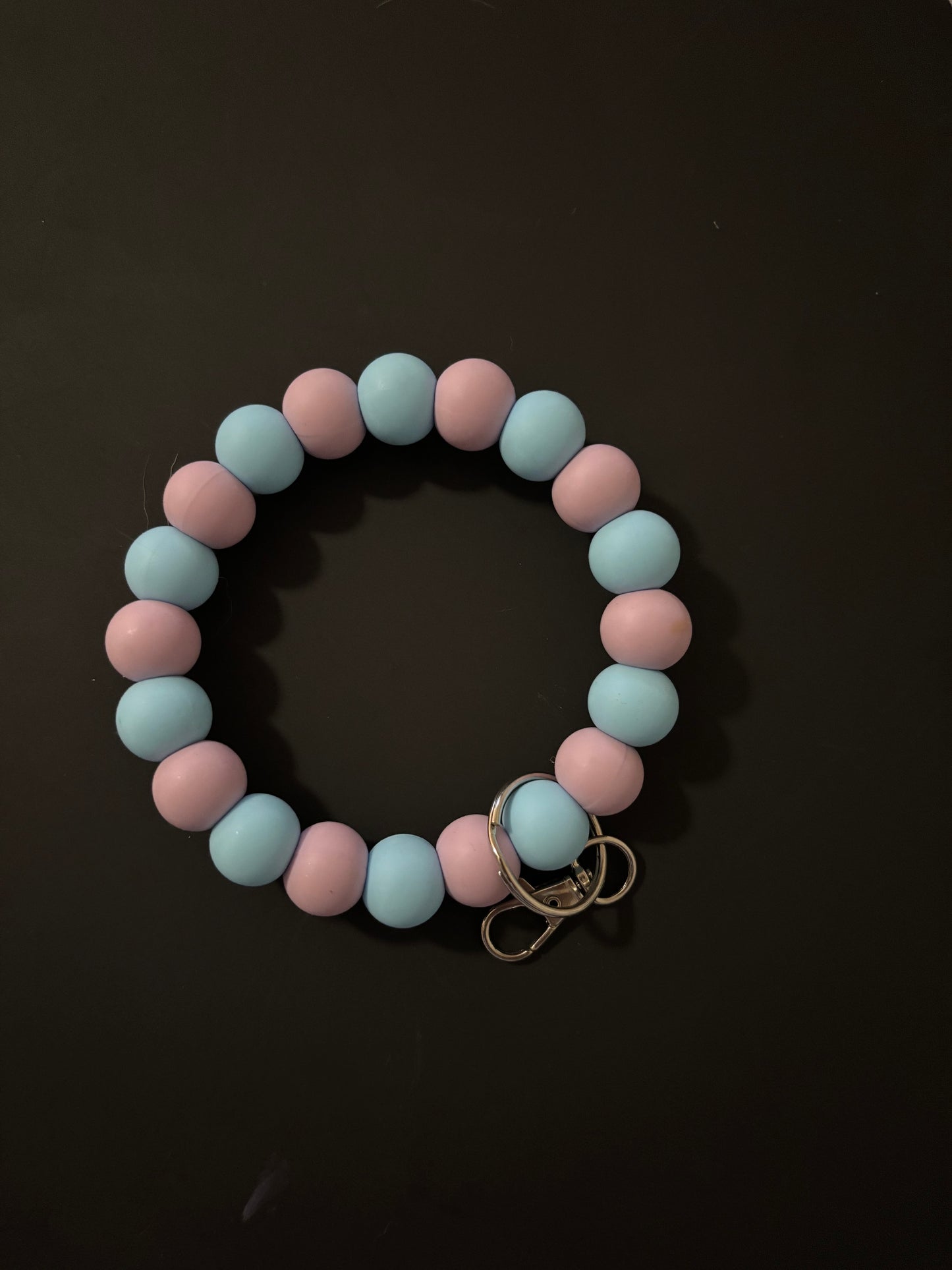 Light purple and light blue wristlet