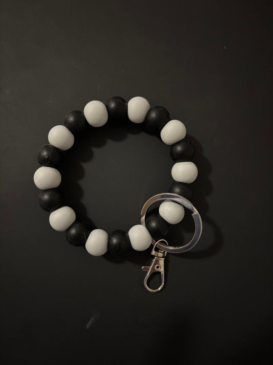 Black and white wristlet