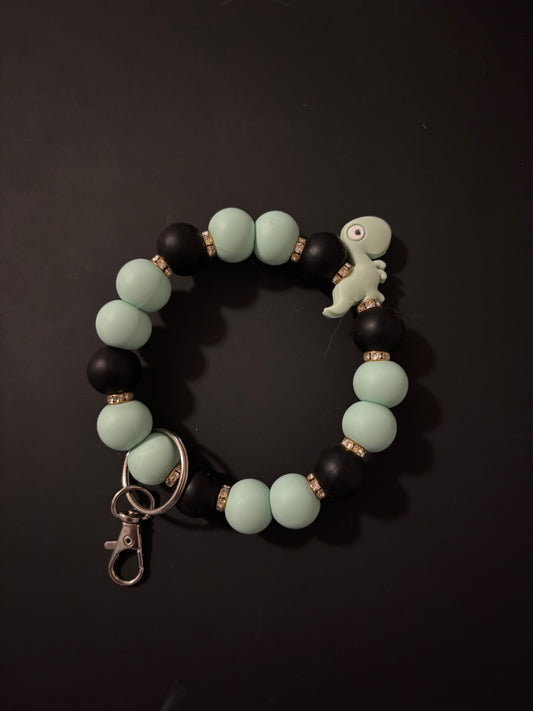 Mint Dino wristlet