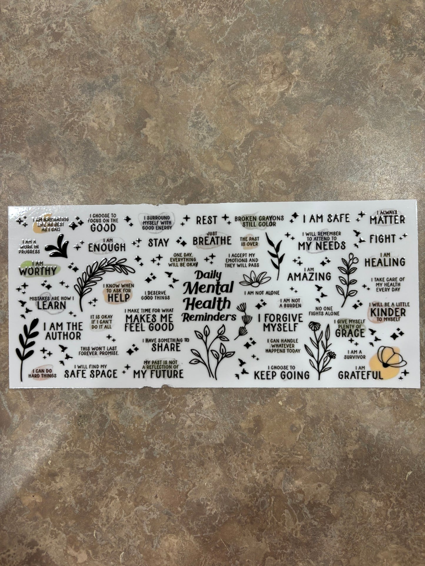 Mental Health Reminders Cup Wrap